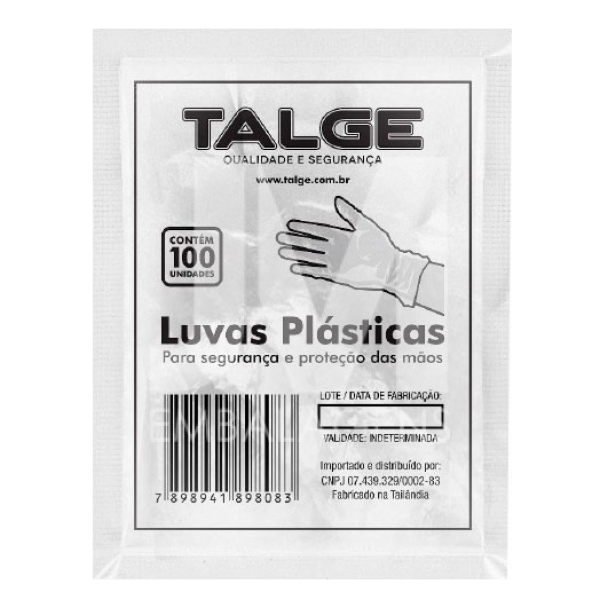 Luva Pl&aacute;stica Talge