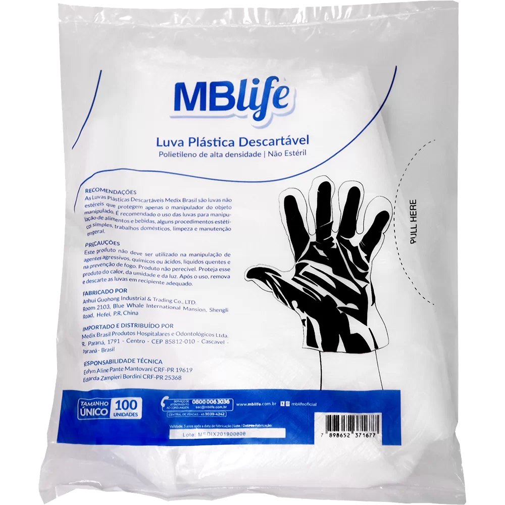 Luva Plástica Medix